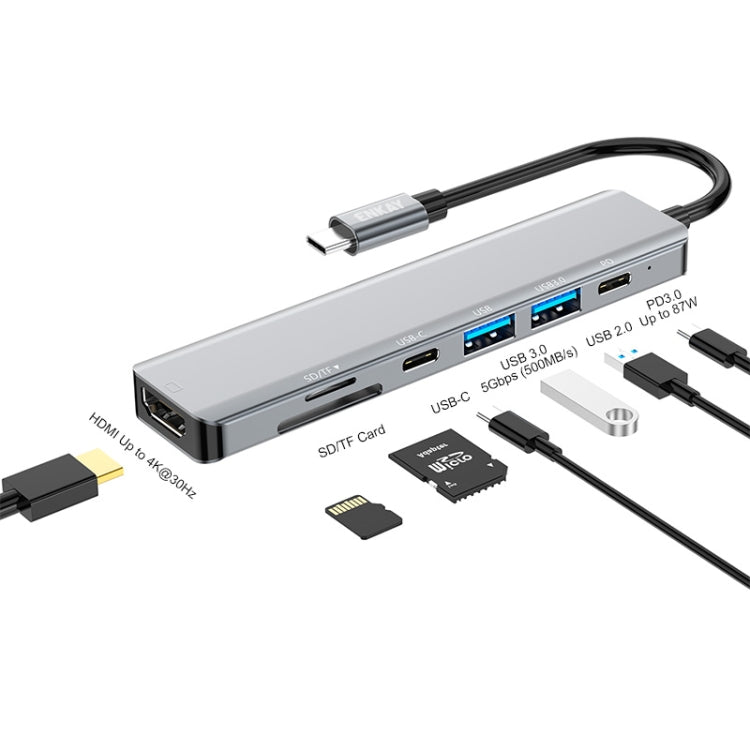Lisslune | ENKAY Hat-Prince 7 in 1 Type-C to 4K HDMI Docking Station Adapter PD Fast Charging Hub