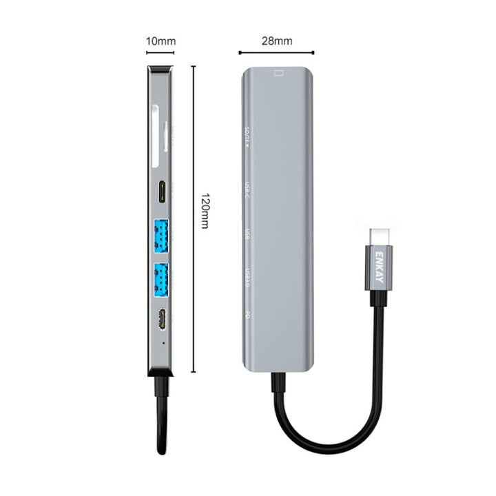 Lisslune | ENKAY Hat-Prince 7 in 1 Type-C to 4K HDMI Docking Station Adapter PD Fast Charging Hub