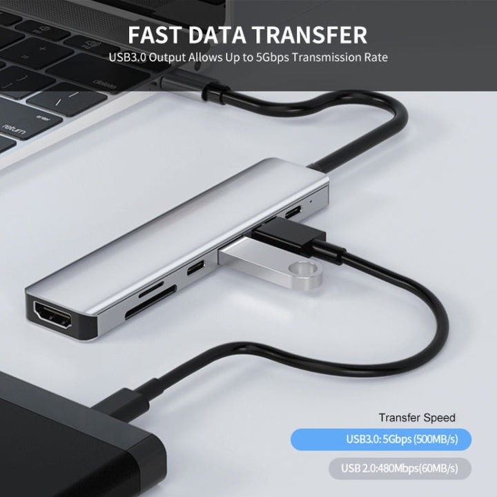 Lisslune | ENKAY Hat-Prince 7 in 1 Type-C to 4K HDMI Docking Station Adapter PD Fast Charging Hub