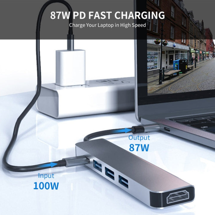 Lisslune | ENKAY Hat-Prince 5 in 1 Type-C Hub 4K HDMI Converter Docking Station USB 3.0 Adapter