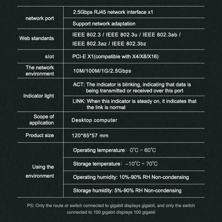 Lisslune | EDUP EP-9635C 2.5Gbps Gigabit Game Cable Network Card 2500M High-Speed Internet Port Expansion Desktop PC Adaptive Ethernet Network Adapter
