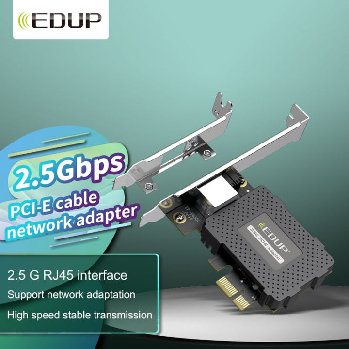 Lisslune | EDUP EP-9635C 2.5Gbps Gigabit Game Cable Network Card 2500M High-Speed Internet Port Expansion Desktop PC Adaptive Ethernet Network Adapter