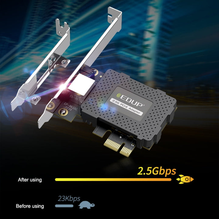 Lisslune | EDUP EP-9635C 2.5Gbps Gigabit Game Cable Network Card 2500M High-Speed Internet Port Expansion Desktop PC Adaptive Ethernet Network Adapter
