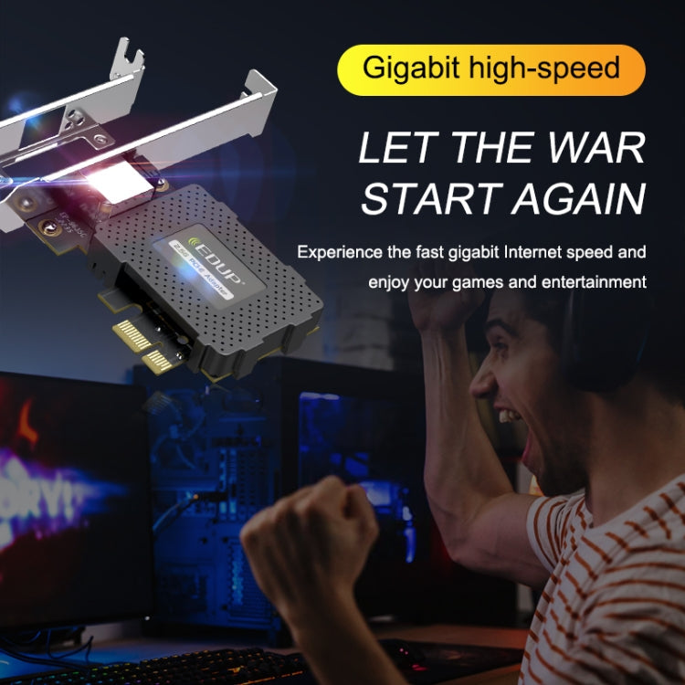 Lisslune | EDUP EP-9635C 2.5Gbps Gigabit Game Cable Network Card 2500M High-Speed Internet Port Expansion Desktop PC Adaptive Ethernet Network Adapter