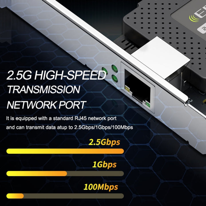 Lisslune | EDUP EP-9635C 2.5Gbps Gigabit Game Cable Network Card 2500M High-Speed Internet Port Expansion Desktop PC Adaptive Ethernet Network Adapter