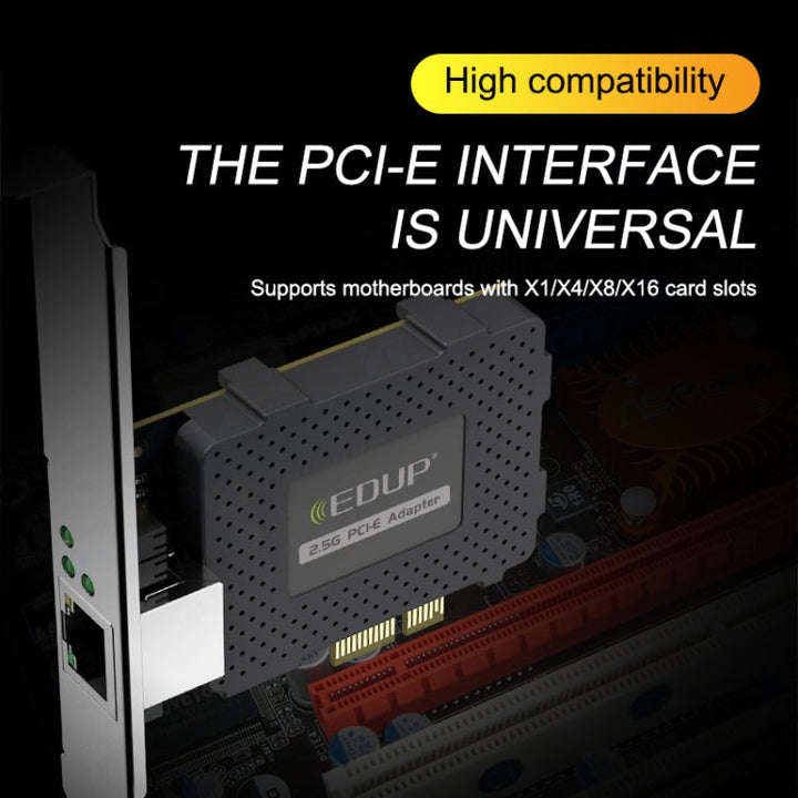 Lisslune | EDUP EP-9635C 2.5Gbps Gigabit Game Cable Network Card 2500M High-Speed Internet Port Expansion Desktop PC Adaptive Ethernet Network Adapter