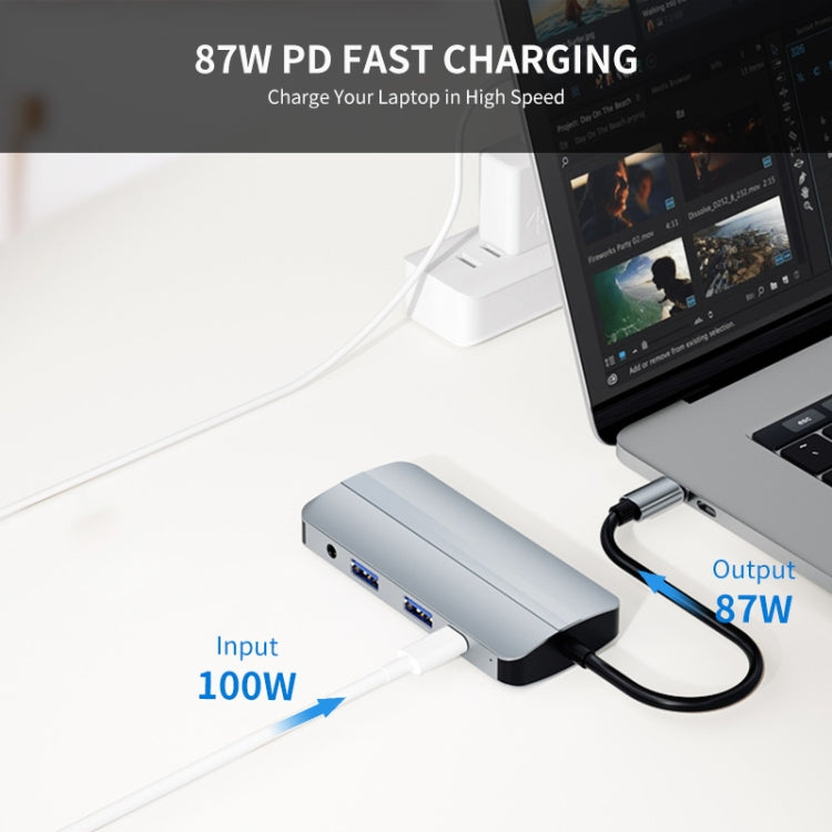 Lisslune | JUNSUNMAY 8 in 1 Type-C to 4K HDMI + VGA Docking Station Adapter PD Fast Charging Hub