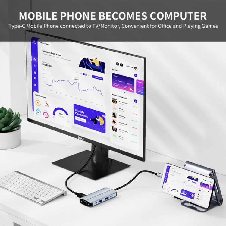 Lisslune | JUNSUNMAY 8 in 1 Type-C to 4K HDMI + VGA Docking Station Adapter PD Fast Charging Hub