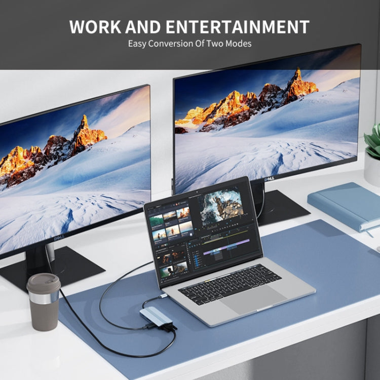 Lisslune | JUNSUNMAY 8 in 1 Type-C to 4K HDMI + VGA Docking Station Adapter PD Fast Charging Hub