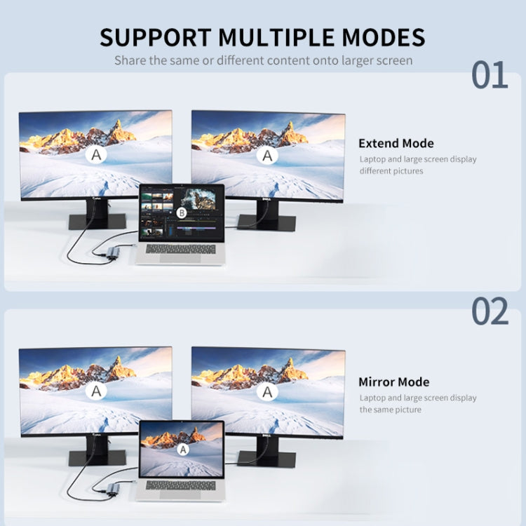 Lisslune | JUNSUNMAY 8 in 1 Type-C to 4K HDMI + VGA Docking Station Adapter PD Fast Charging Hub