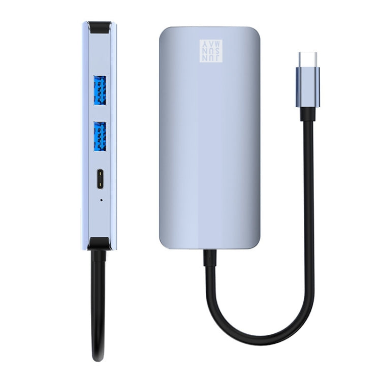 Lisslune | JUNSUNMAY 7 in 1 Type-C to 4K HDMI + VGA + 3.5mm Audio Docking Station Adapter PD Fast Charging Hub