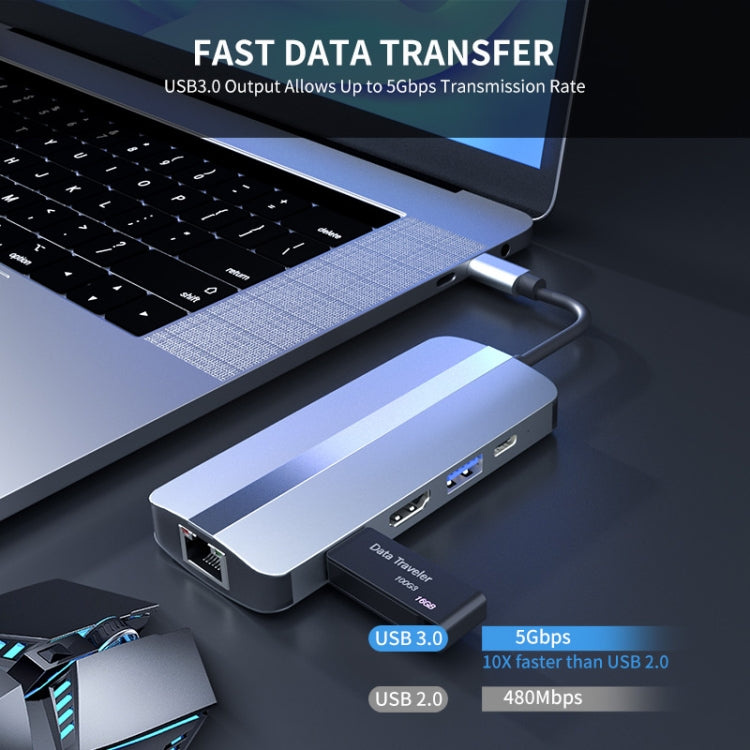 Lisslune | JUNSUNMAY 7 in 1 Multifunctional USB-C Hub Docking Station Adapter -