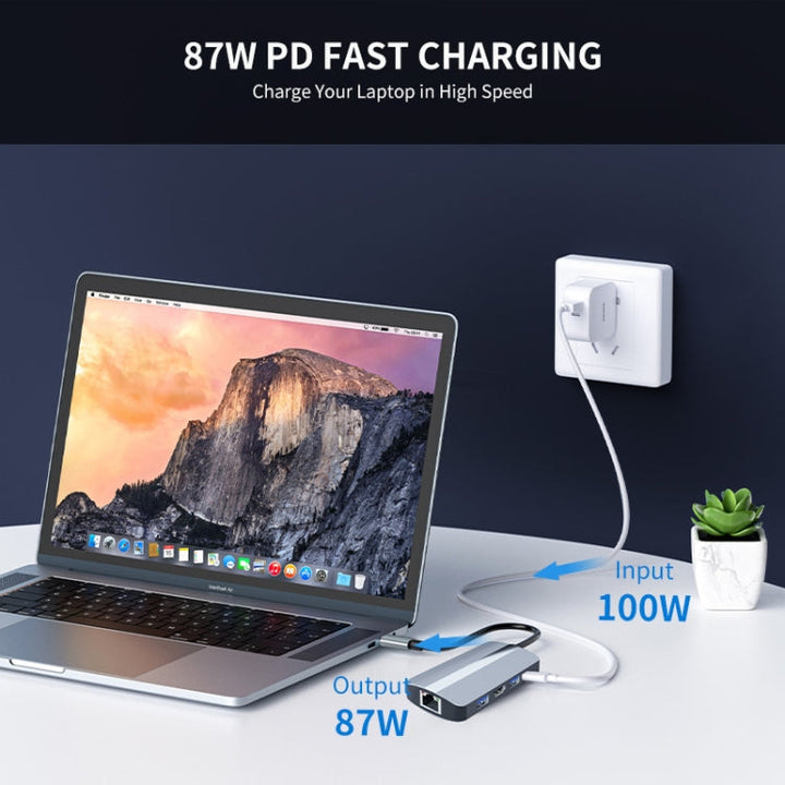 Lisslune | JUNSUNMAY 7 in 1 Multifunctional USB-C Hub Docking Station Adapter -