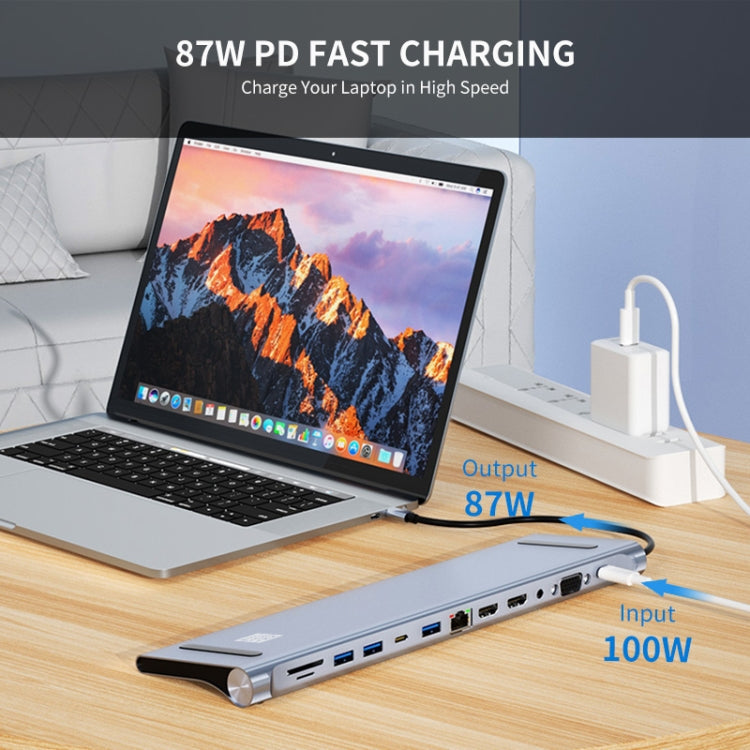 Lisslune | JUNSUNMAY 12 in 1 Multifunctional USB-C Hub Docking Station Adapter SD/TF Card Reader