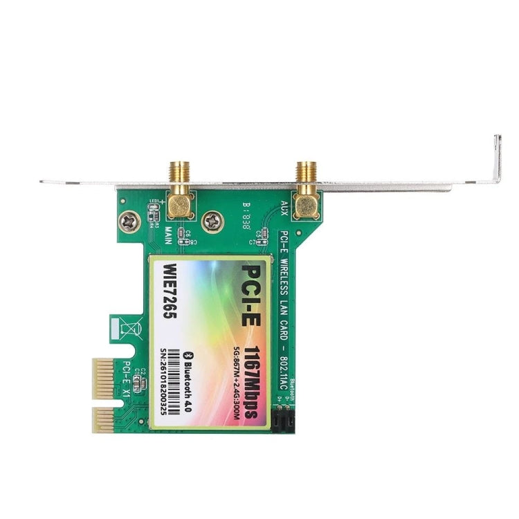 Lisslune | WIE7265 Dual Band 802.11ac 1167Mbps PCI-e WiFi Adapter + Bluetooth 4.2 WLAN Network Card