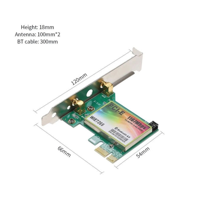 Lisslune | WIE7265 Dual Band 802.11ac 1167Mbps PCI-e WiFi Adapter + Bluetooth 4.2 WLAN Network Card