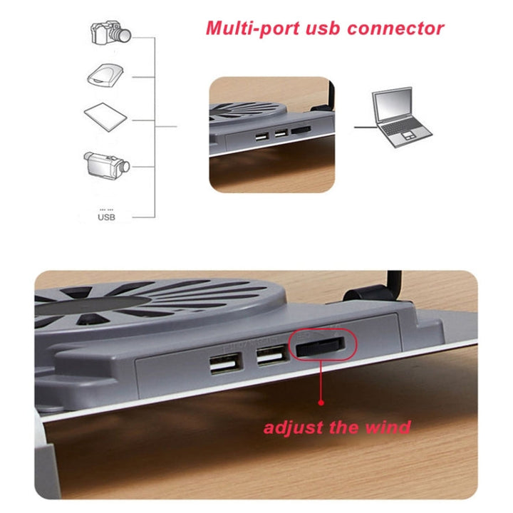 Lisslune | P3 Adjustable Aluminum Folding Portable Laptop Notebook Fan Stand Holder
