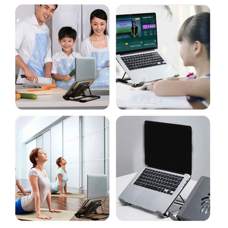 Lisslune | P3 Adjustable Aluminum Folding Portable Laptop Notebook Fan Stand Holder