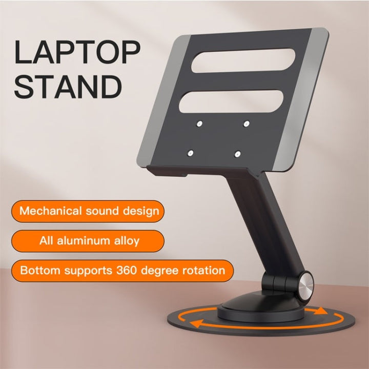 Lisslune | P4 360 Degree Rotating Aluminum Metal Riser Tablet Laptop PC Stand Holder