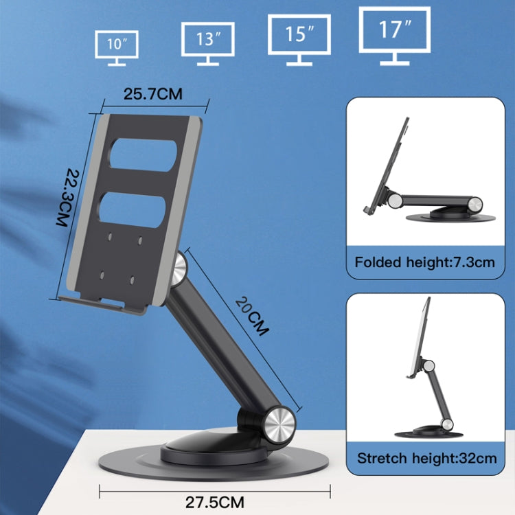 Lisslune | P4 360 Degree Rotating Aluminum Metal Riser Tablet Laptop PC Stand Holder