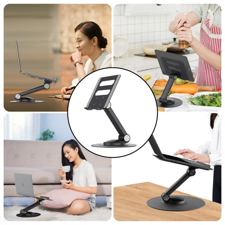 Lisslune | P4 360 Degree Rotating Aluminum Metal Riser Tablet Laptop PC Stand Holder