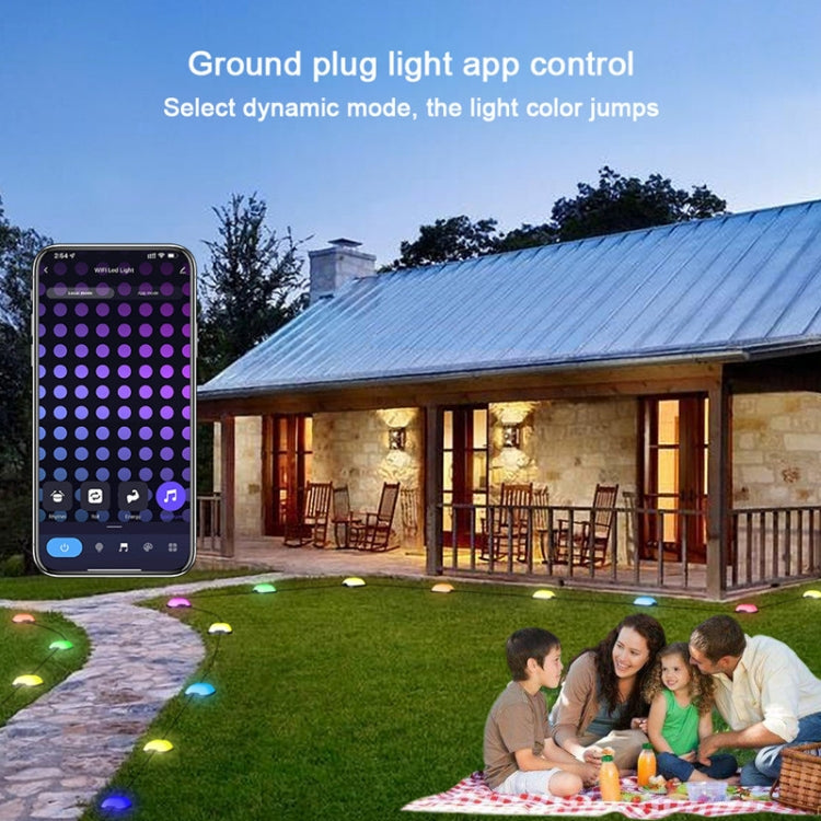 Lisslune | CP01 Outdoor WIFI Smart APP Control Garden Light Music Synchronization Outdoor Ground Lights (US Plug)