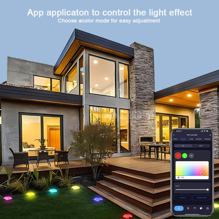 Lisslune | CP01 Outdoor WIFI Smart APP Control Garden Light Music Synchronization Outdoor Ground Lights (US Plug)