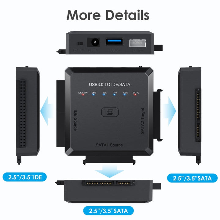 Lisslune | USB3.0 to SATA or IDE hard drive adapter converter with copying function