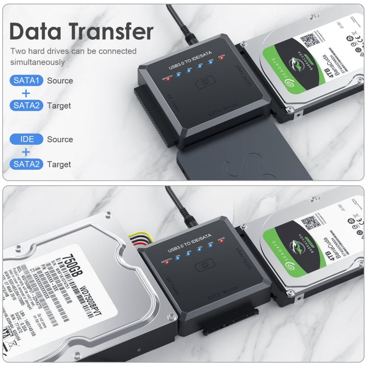 Lisslune | USB3.0 to SATA or IDE hard drive adapter converter with copying function