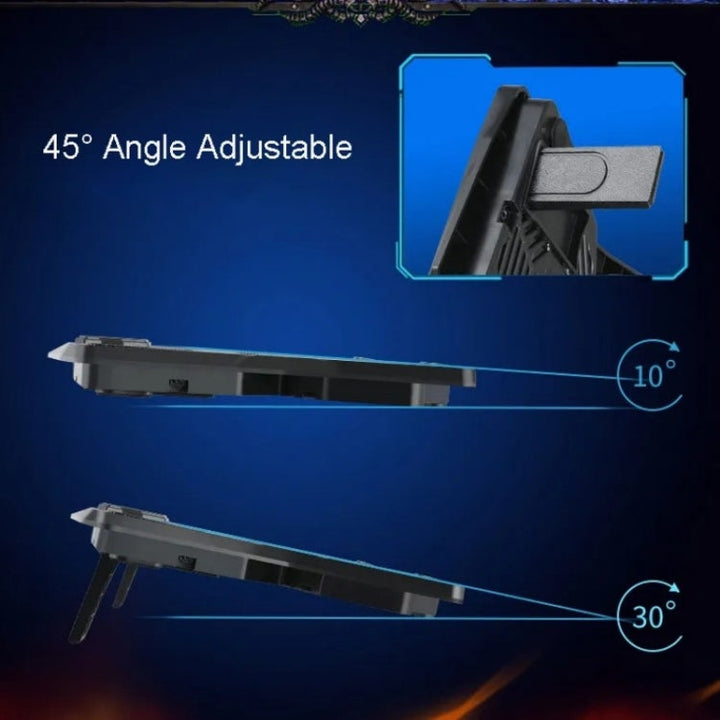 Lisslune | S400 Four Cooling Fans Foldable Adjustable Gaming Laptop Desktop Stand