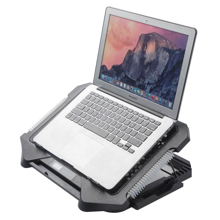 Lisslune | S500 Adjustable Height 5 Quiet Fans RGB Gaming Laptop Cooling Pad with Phone Holder