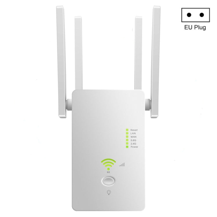 Lisslune | U6 5Ghz Wireless WiFi Repeater 1200Mbps Router Wifi Booster 2.4G Long Range Amplifier (EU Plug)