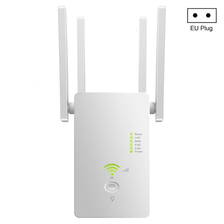 Lisslune | U6 5Ghz Wireless WiFi Repeater 1200Mbps Router Wifi Booster 2.4G Long Range Amplifier (EU Plug)