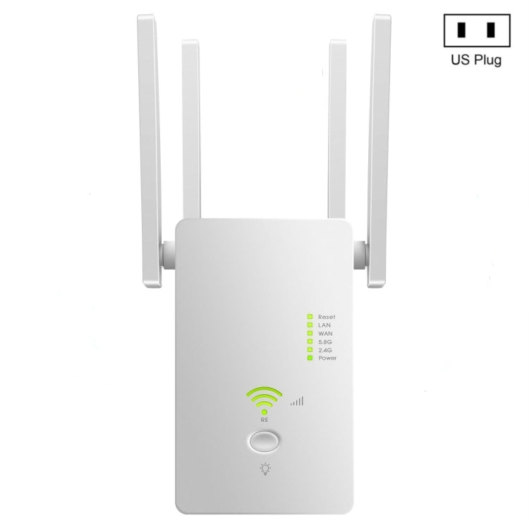 Lisslune | U6 5Ghz Wireless WiFi Repeater 1200Mbps Router Wifi Booster 2.4G Long Range Amplifier (EU Plug)