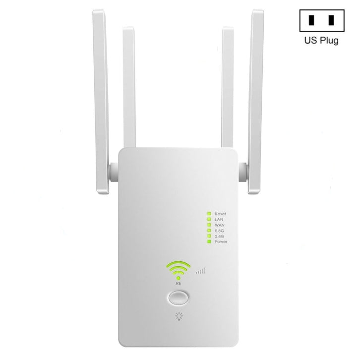 Lisslune | U6 5Ghz Wireless WiFi Repeater 1200Mbps Router Wifi Booster 2.4G Long Range Extender (US Plug)