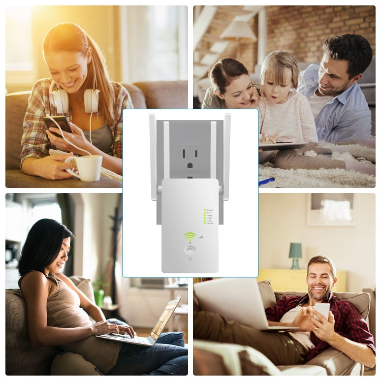 Lisslune | U6 5Ghz Wireless WiFi Repeater 1200Mbps Router Wifi Booster 2.4G Long Range Extender (US Plug)