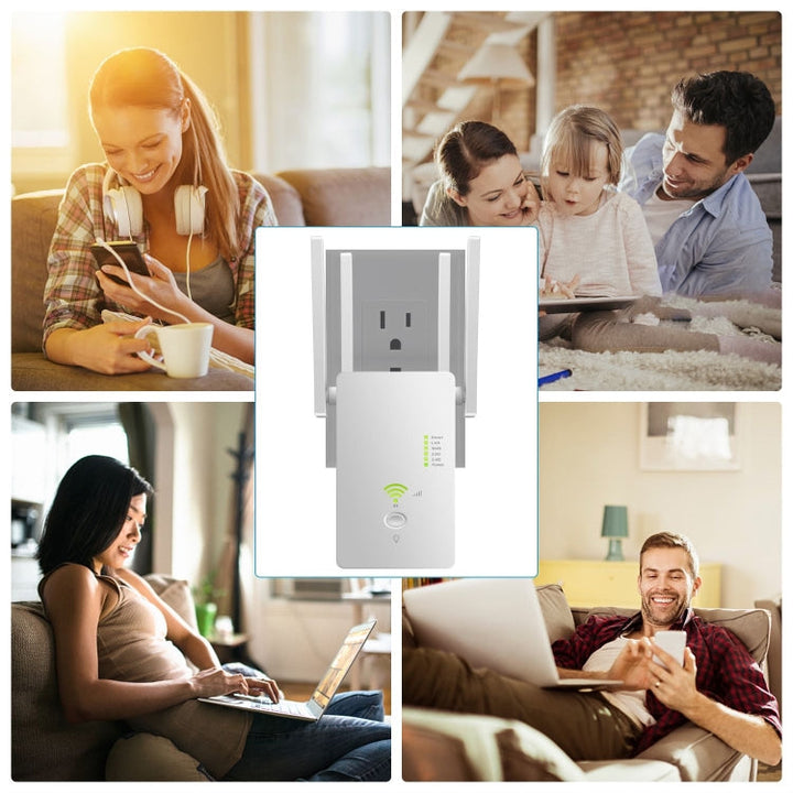 Lisslune | U6 5Ghz Wireless WiFi Repeater 1200Mbps Router Wifi Booster 2.4G Long Range Extender (US Plug)