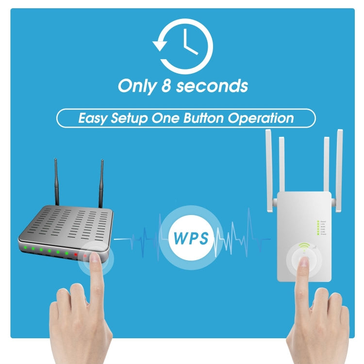 Lisslune | U6 5Ghz Wireless WiFi Repeater 1200Mbps Router Wifi Booster 2.4G Long Range Extender (US Plug)