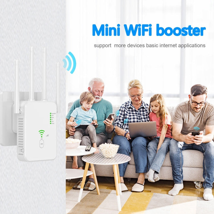 Lisslune | U10 1200Mbps Signal Booster WiFi Extender WiFi Antenna Dual Band 5G Wireless Signal Repeater (US Plug)