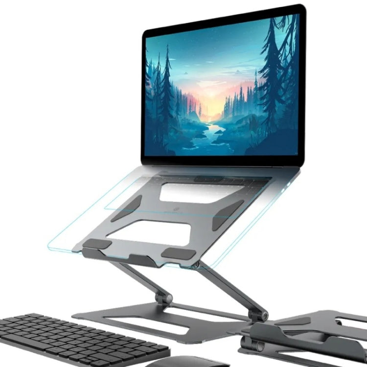 Lisslune | Boneruy P18 Ergonomic Desk Aluminum Stand for 14-17.3 Inch Laptops (Silver)