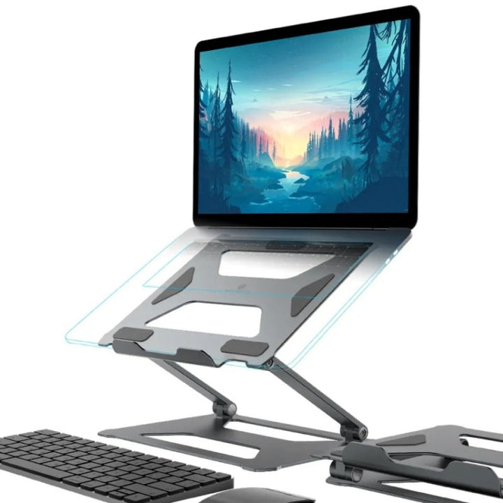 Lisslune | Boneruy P18 Ergonomic Desk Aluminum Stand for 14-17.3 Inch Laptops (Silver)