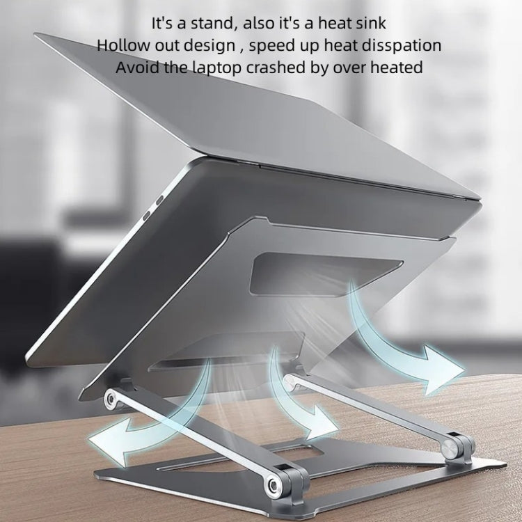 Lisslune | Boneruy P18 Ergonomic Desk Aluminum Stand for 14-17.3 Inch Laptops (Silver)