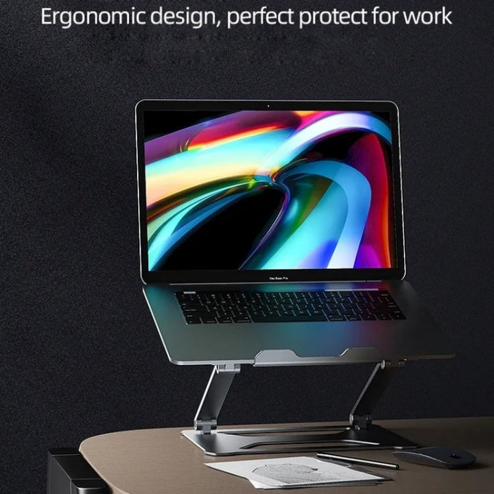 Lisslune | Boneruy P18 Ergonomic Desk Aluminum Stand for 14-17.3 Inch Laptops (Silver)