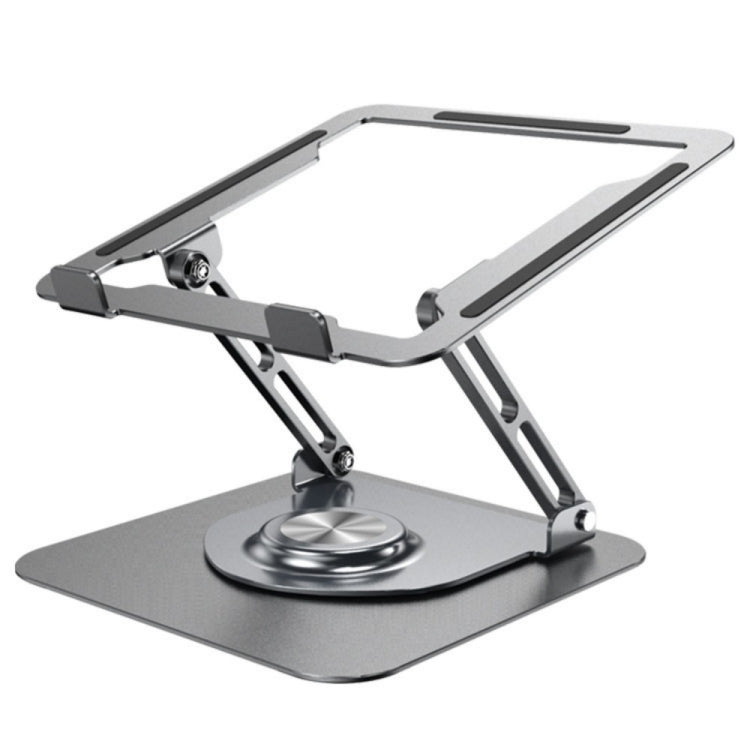 Lisslune | D147 Foldable 360-Degree Rotatable Laptop Lifting Bridge Aluminum Alloy Notebook Desktop Stand (Gray)