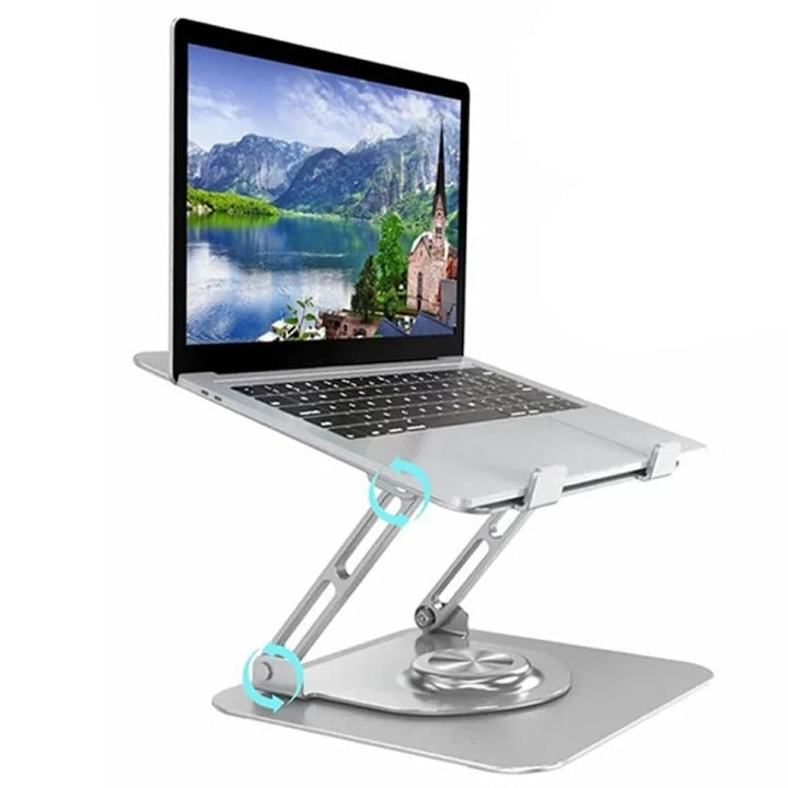 Lisslune | D147 Folding 360 Degree Rotating Laptop Lift Bracket Aluminum Alloy Notebook Stand (Black)