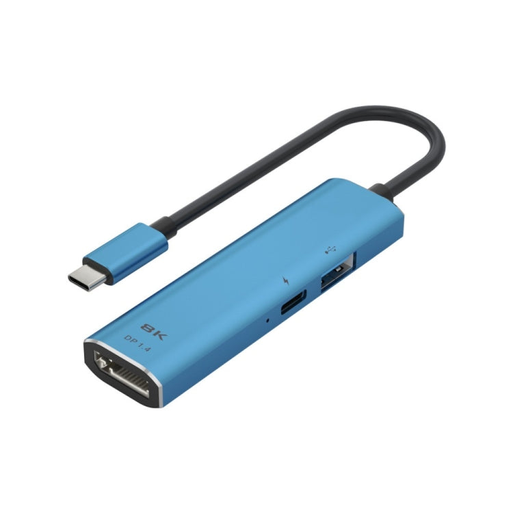 Lisslune | V264B 3 in 1 USB-C / Type-C to USB3.0 + PD3.0 + DP1.4 3-Port Multi Splitter Adapter OTG HUB