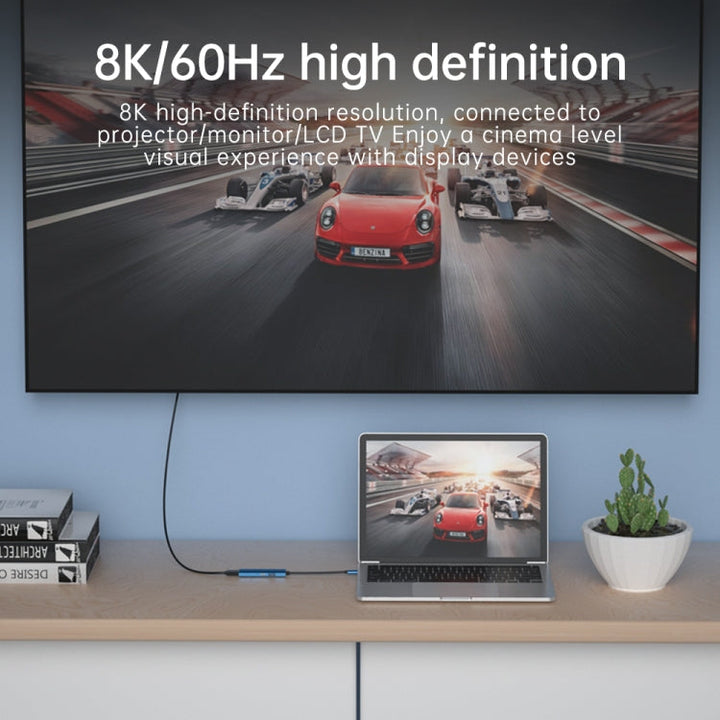 Lisslune | V264B 3 in 1 USB-C / Type-C to USB3.0 + PD3.0 + DP1.4 3-Port Multi Splitter Adapter OTG HUB