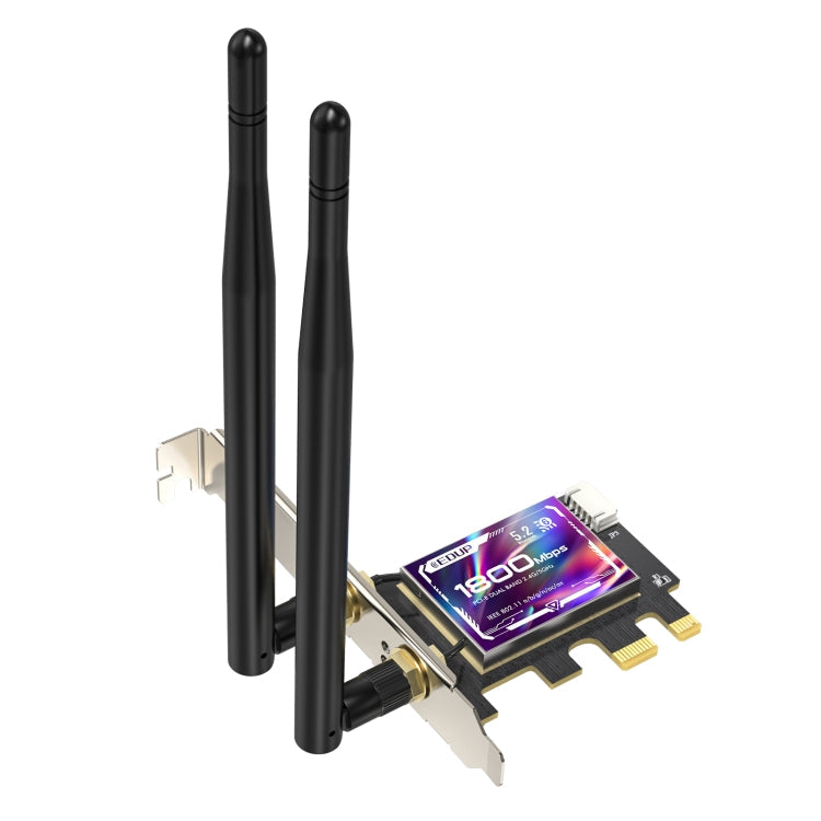 Lisslune | EDUP EP-9658 PCI-E WiFi 6 Card AX1800M Bluetooth 5.2 Adapter for Desktop PC, 2.4GHz/5.8GHz Dual-Band Wireless PCI-E Internal Network Card