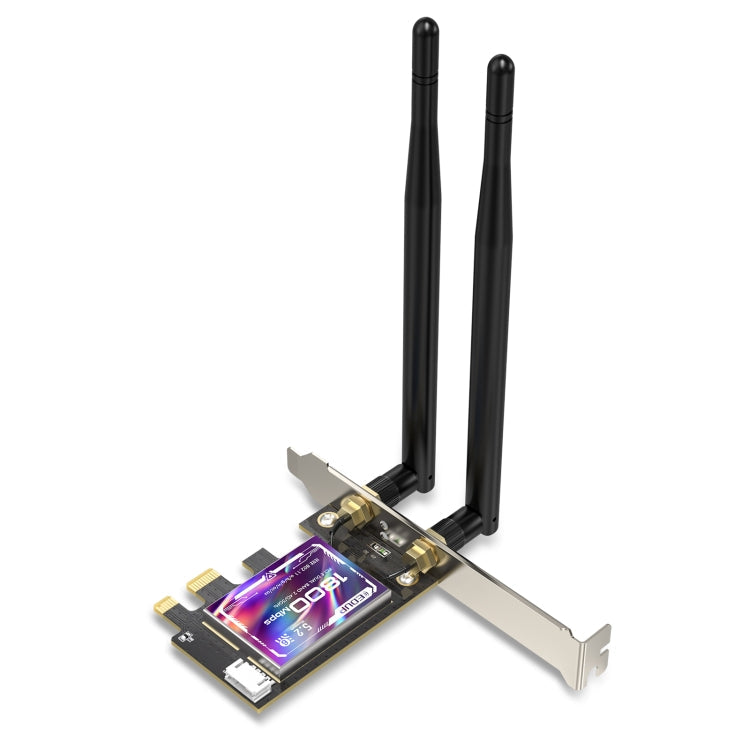 Lisslune | EDUP EP-9658 PCI-E WiFi 6 Card AX1800M Bluetooth 5.2 Adapter for Desktop PC, 2.4GHz/5.8GHz Dual-Band Wireless PCI-E Internal Network Card