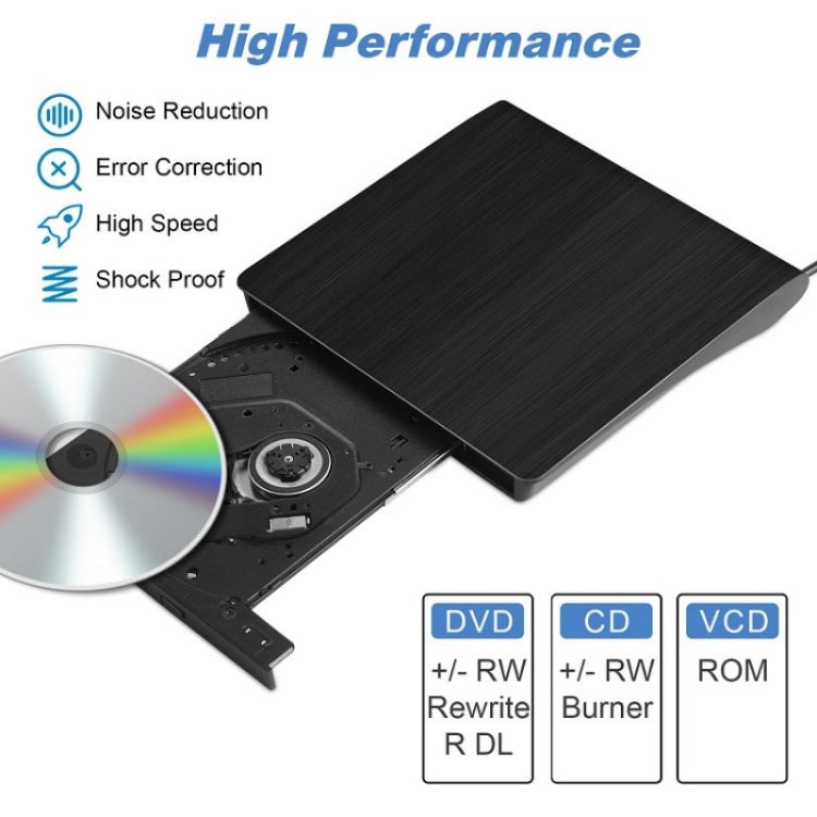 Lisslune | BT638 Notebook Desktop External USB 3.0 Portable CD-Player CD-RW Optical Drive Burner